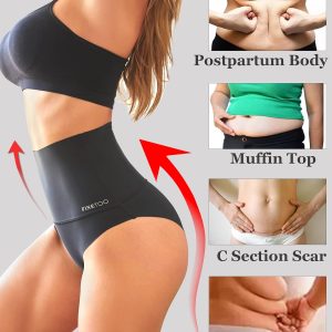 FINETOO Tummy Control Underwear for Women High Waisted Nylon Brief No Show Womens Bikini Seamless Panties 4pack S-XXXL