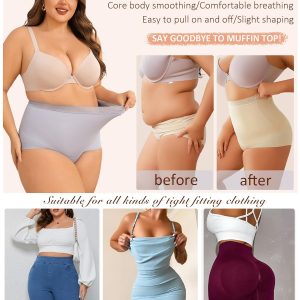 FINETOO Womens Tummy Control Shapewear Underwear High Waisted Seamless Panties Girdle Full Coverage Postpartum Briefs