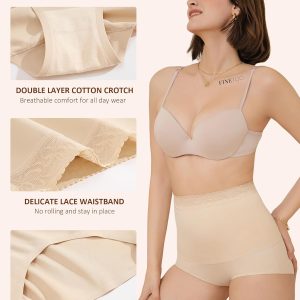 FINETOO Womens Tummy Control Shapewear Underwear High Waisted Seamless Panties Girdle Full Coverage Postpartum Briefs
