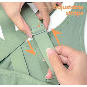 FITTIN Padded Sports Bras for Women: Support Strappy Adjustable Straps Cross Back Sport Bra Pack for Workout Yoga Running Gym