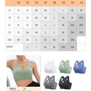 FITTIN Padded Sports Bras for Women: Support Strappy Adjustable Straps Cross Back Sport Bra Pack for Workout Yoga Running Gym