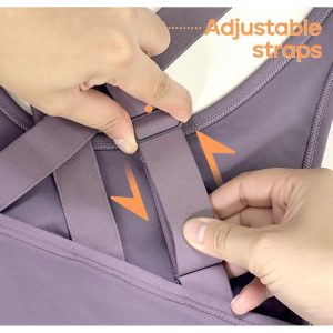 FITTIN Padded Sports Bras for Women: Support Strappy Adjustable Straps Cross Back Sport Bra Pack for Workout Yoga Running Gym