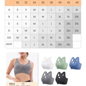 FITTIN Padded Sports Bras for Women: Support Strappy Adjustable Straps Cross Back Sport Bra Pack for Workout Yoga Running Gym