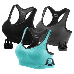 FITTIN Racerback Sports Bras for Women - Padded Seamless Support Bra for Yoga Gym Workout Fitness