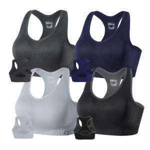 FITTIN Racerback Sports Bras for Women - Padded Seamless Support Bra for Yoga Gym Workout Fitness