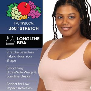 Fruit of the Loom Women's 3-Pack Seamless Full-Coverage Wireless Bra