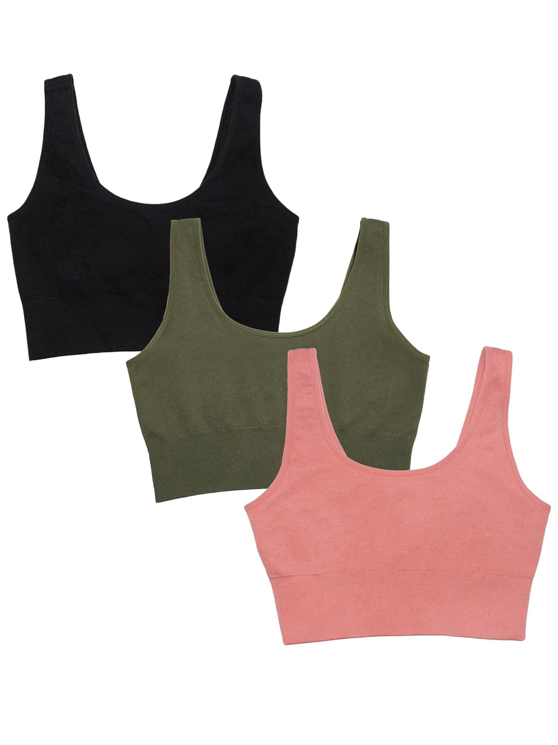 Fruit of the Loom Women's 3-Pack Seamless Full-Coverage Wireless Bra
