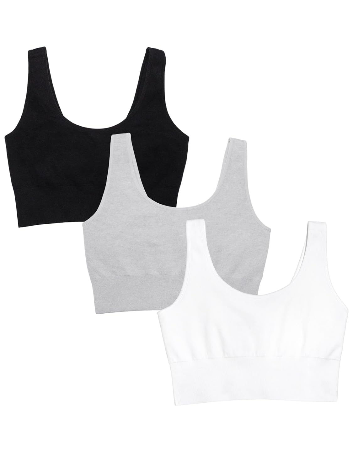 Fruit of the Loom Women's 3-Pack Seamless Full-Coverage Wireless Bra