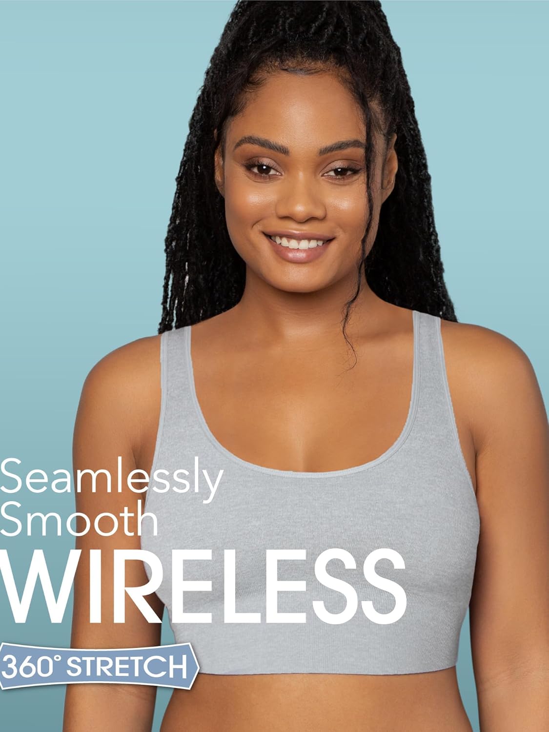 Fruit of the Loom Women's 3-Pack Seamless Full-Coverage Wireless Bra