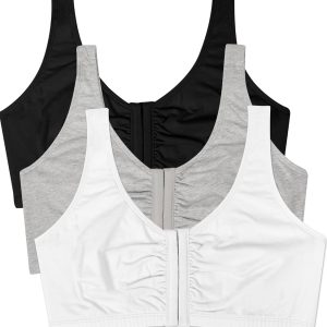 Fruit of the Loom Women's Multi-Pack Front Closure Cotton Bra