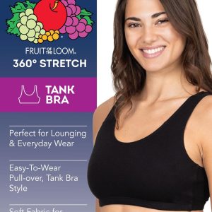 Fruit of the Loom Women's Multi-Pack Tank Top Style Sports Bra
