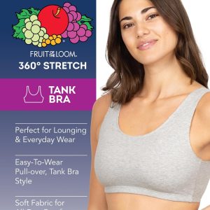 Fruit of the Loom Women's Multi-Pack Tank Top Style Sports Bra