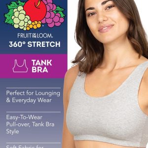 Fruit of the Loom Women's Multi-Pack Tank Top Style Sports Bra