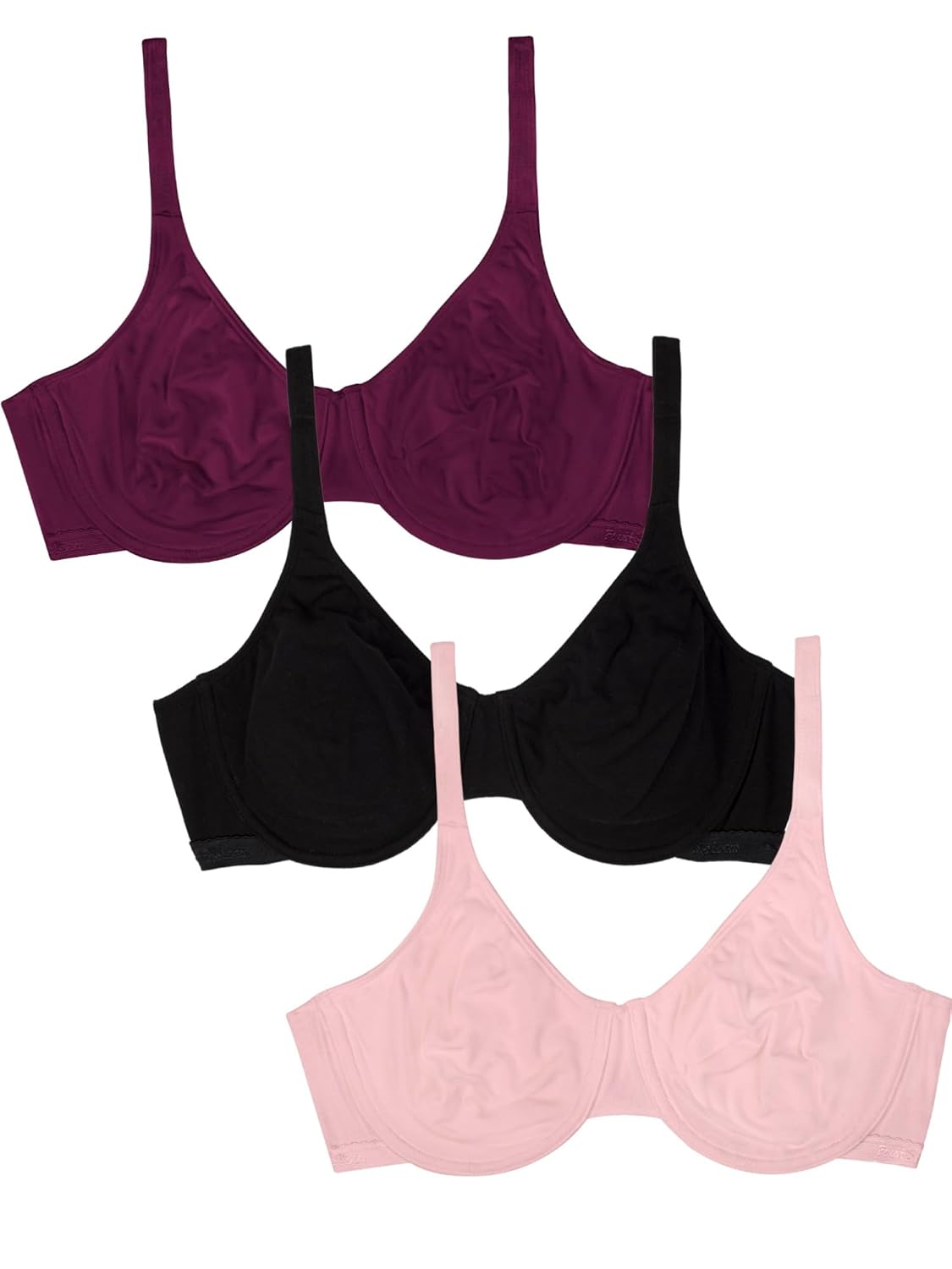 Fruit of The Loom Women's Multi-Pack Unlined Underwire Cotton Bra