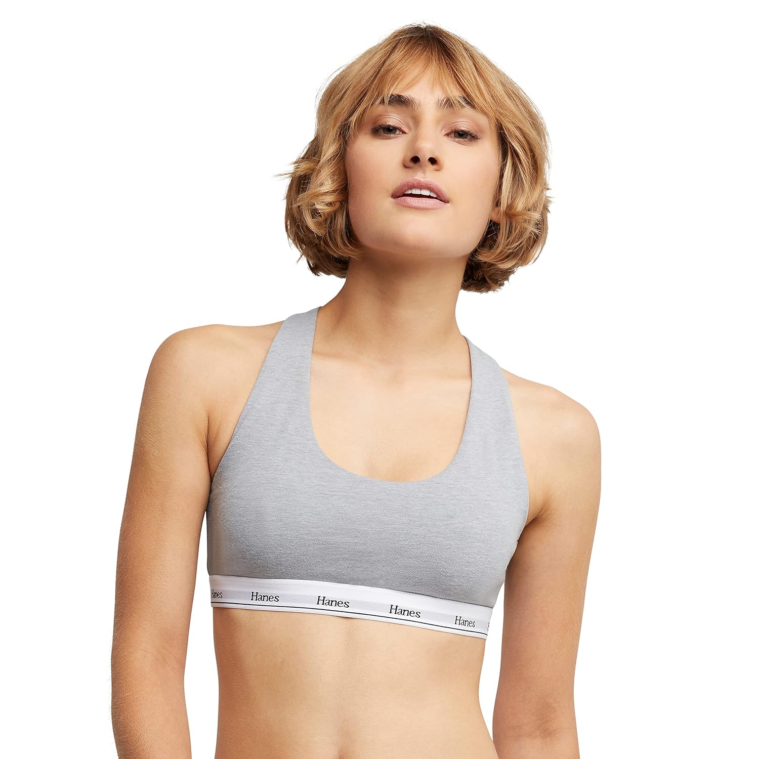 Hanes Women's Originals Racerback Bralette Pack, Breathable Stretch Cotton Bras, 2-Pack