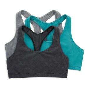Hanes Women's Racerback Cotton T-Back Bralette (3 Pack)