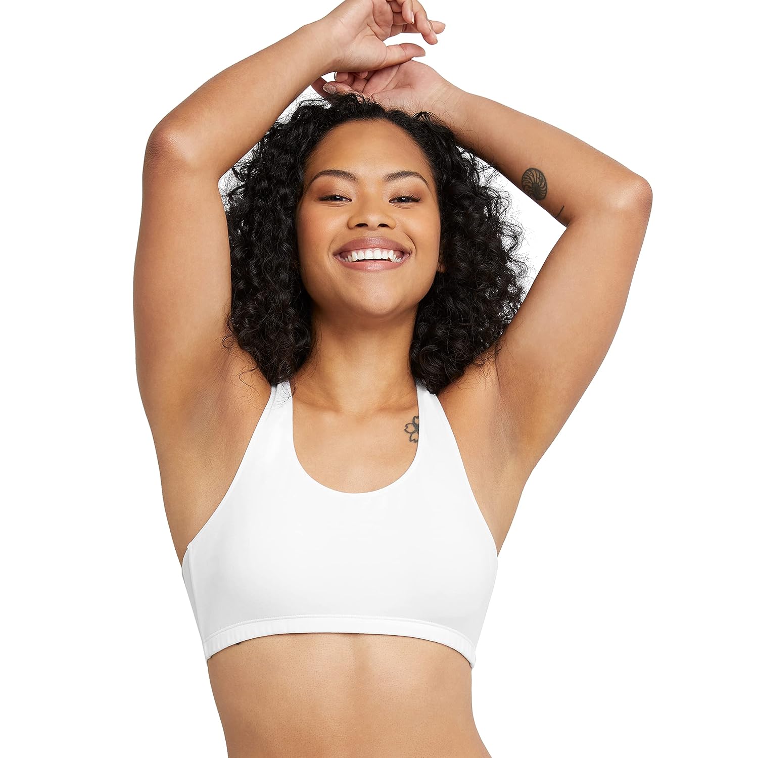 Hanes Women's Racerback Cotton T-Back Bralette (3 Pack)