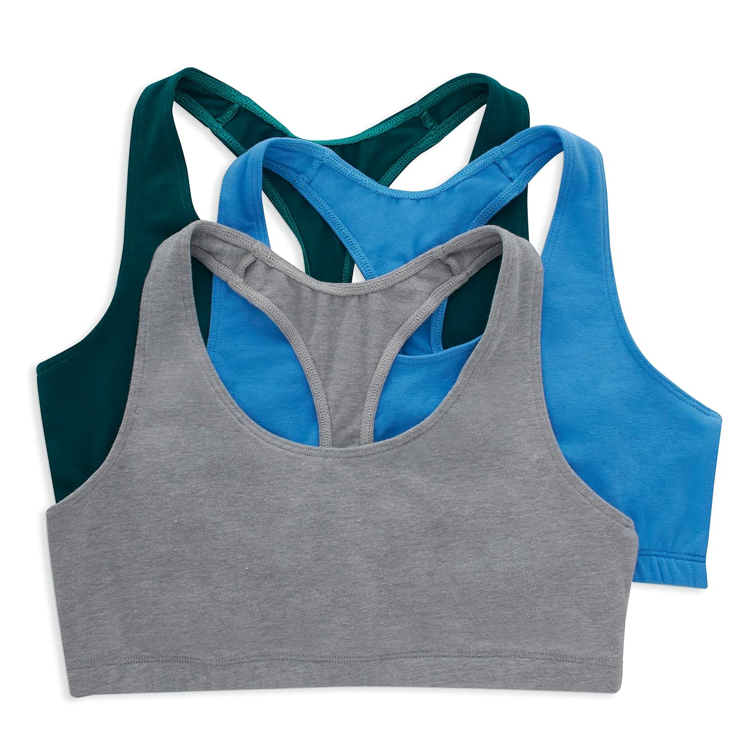 Hanes Women's Racerback Cotton T-Back Bralette (3 Pack)