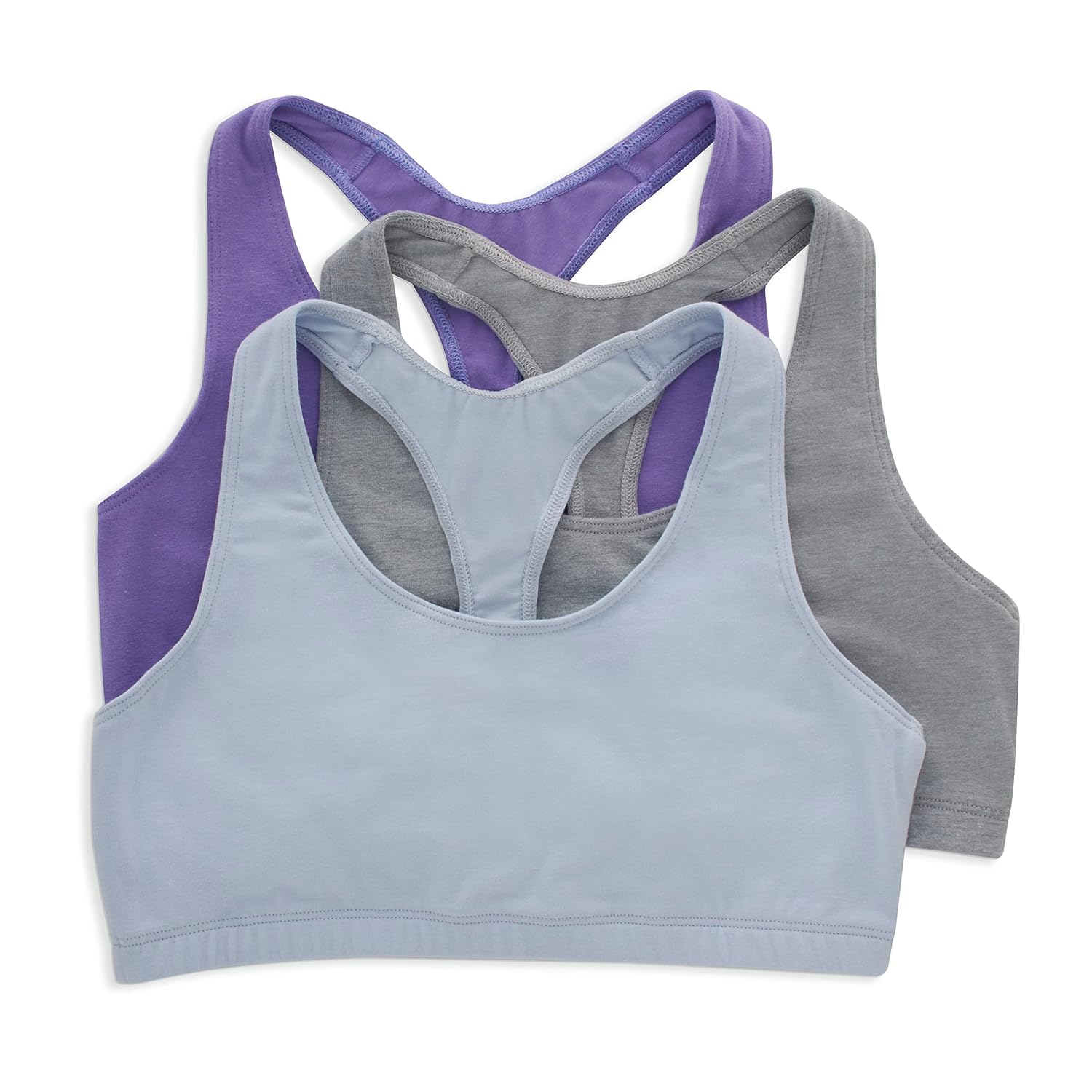 Hanes Women's Racerback Cotton T-Back Bralette (3 Pack)