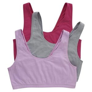 Hanes Women's Scoopneck Cotton Bralette Crop Top (3 Pack)