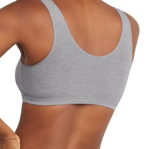 Hanes Women's Scoopneck Cotton Bralette Crop Top (3 Pack)