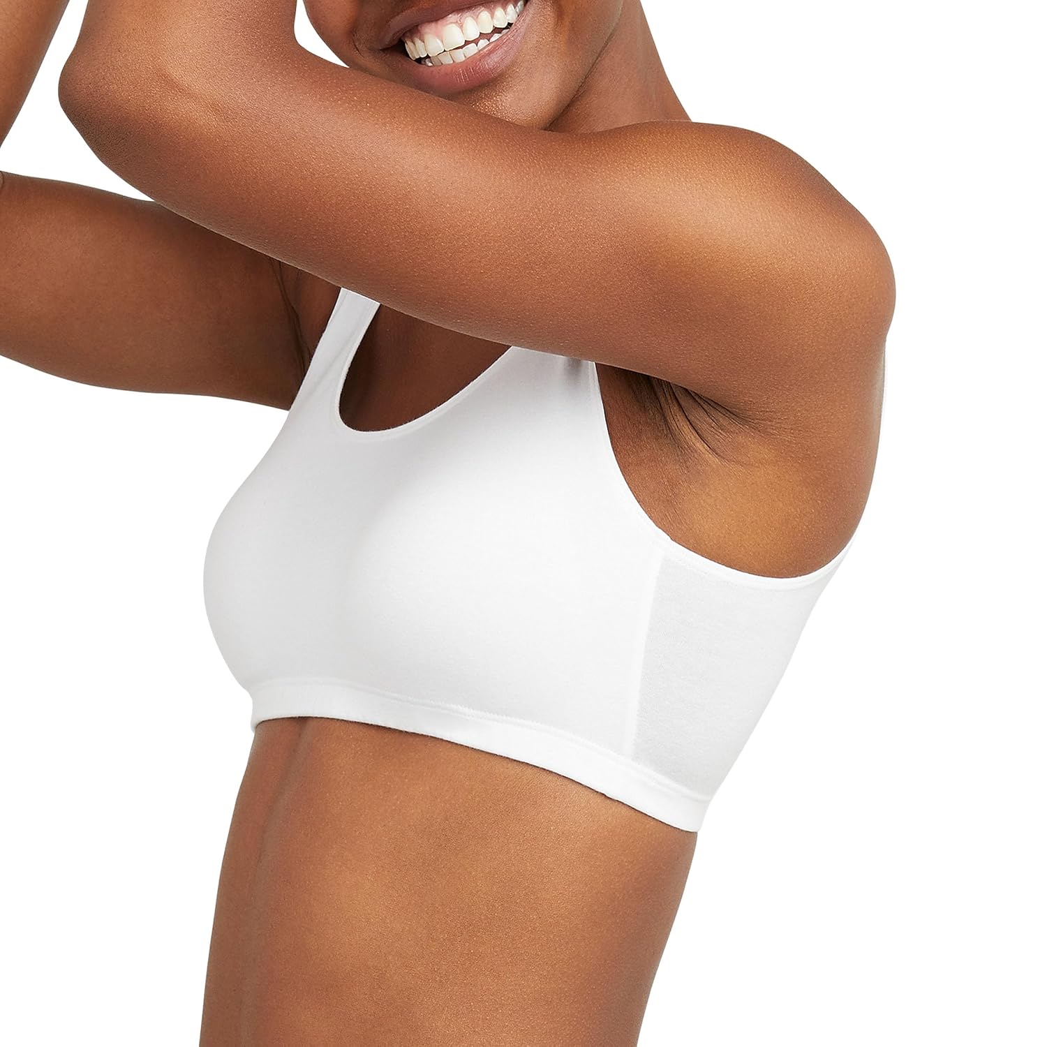 Hanes Women's Scoopneck Cotton Bralette Crop Top (3 Pack)