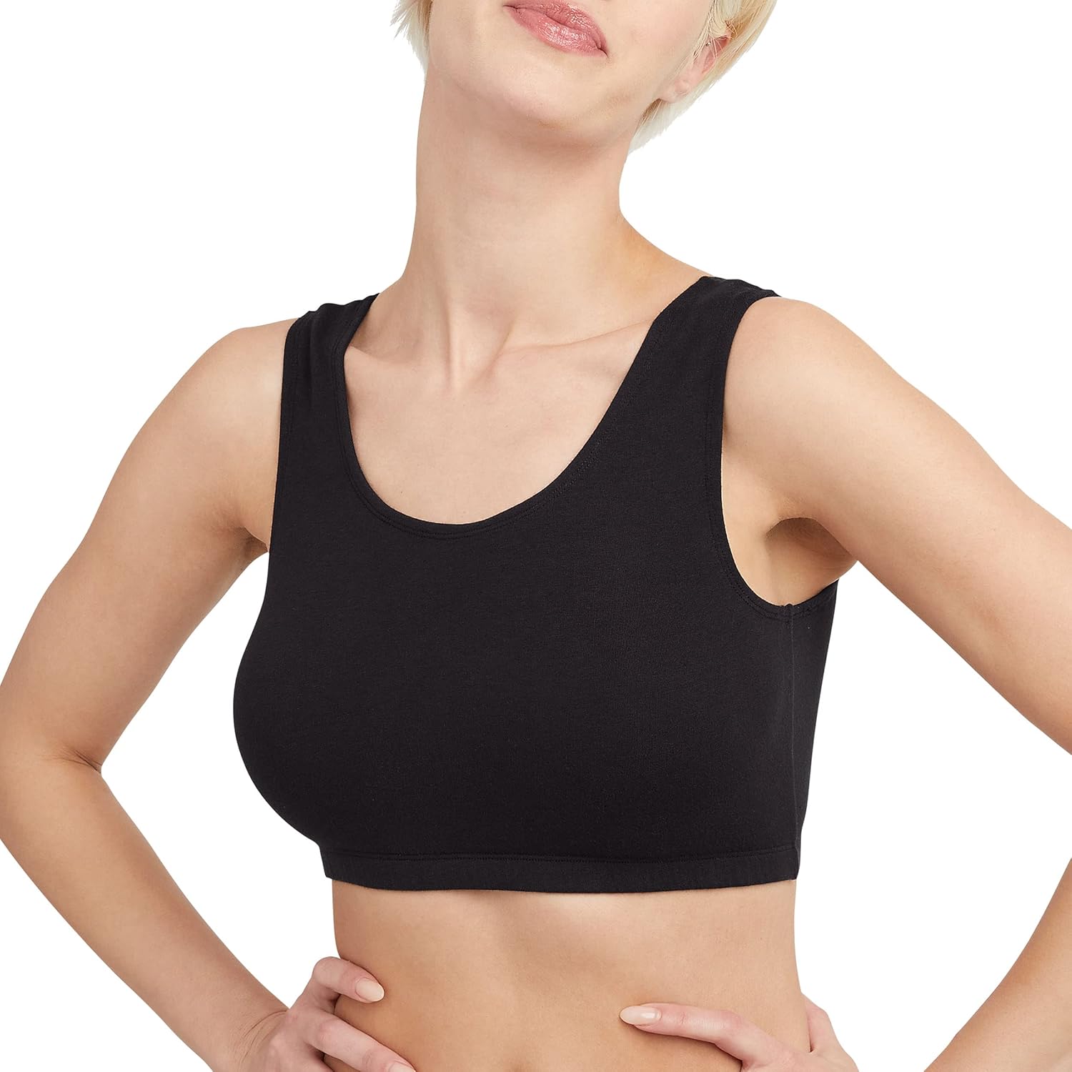 Hanes Women's Scoopneck Cotton Bralette Crop Top (3 Pack)