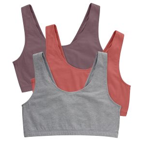 Hanes Women's Scoopneck Cotton Bralette Crop Top (3 Pack)