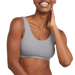Hanes Women's Scoopneck Cotton Bralette Crop Top (3 Pack)