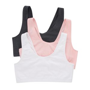 Hanes Women's Scoopneck Cotton Bralette Crop Top (3 Pack)