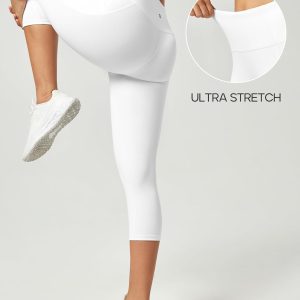 Heathyoga Capri Leggings for Women High Waisted Capri Leggings with Pockets for Women Tummy Control Yoga Pants Women