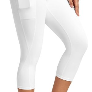 Heathyoga Capri Leggings for Women High Waisted Capri Leggings with Pockets for Women Tummy Control Yoga Pants Women