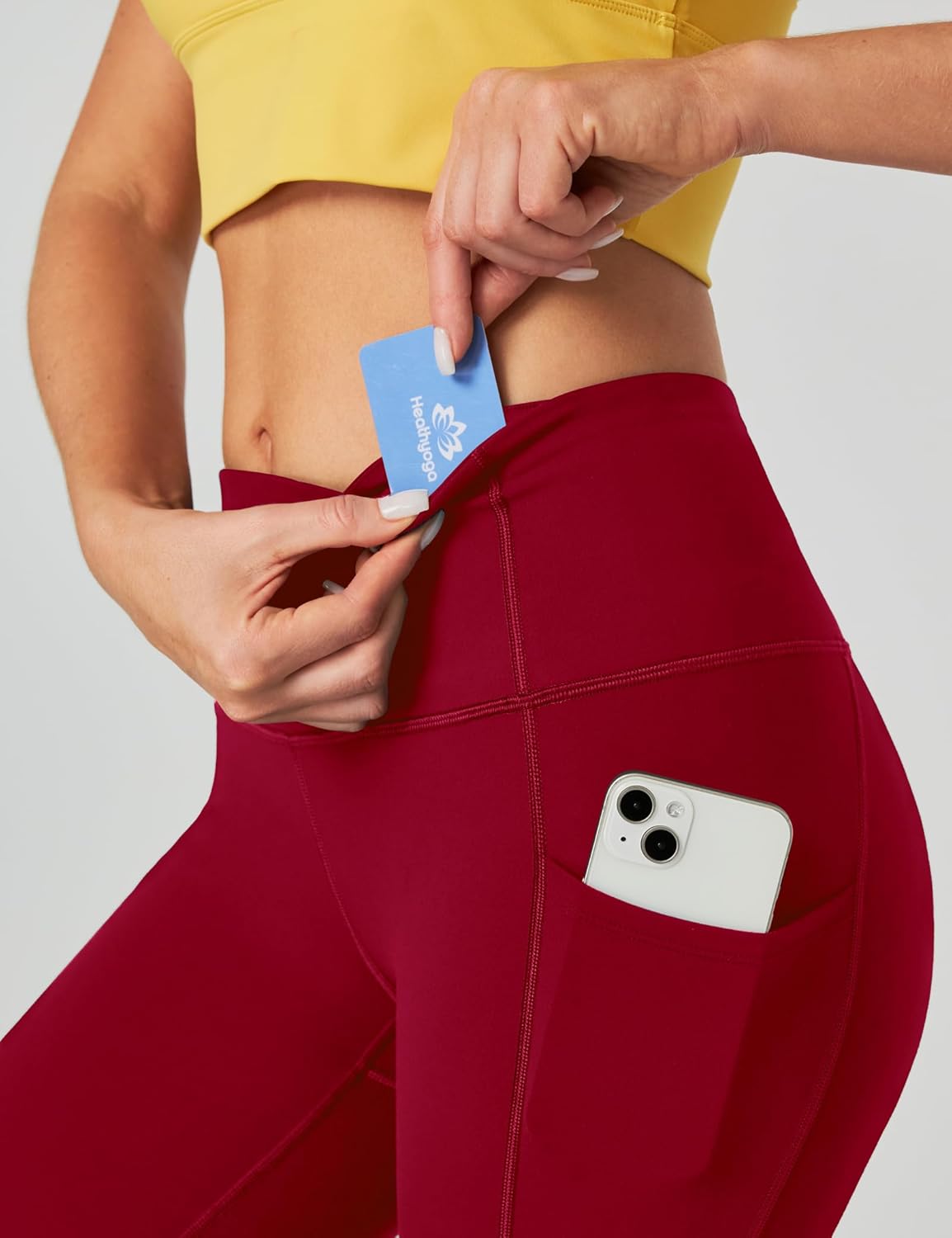 Heathyoga Capri Leggings for Women High Waisted Capri Leggings with Pockets for Women Tummy Control Yoga Pants Women