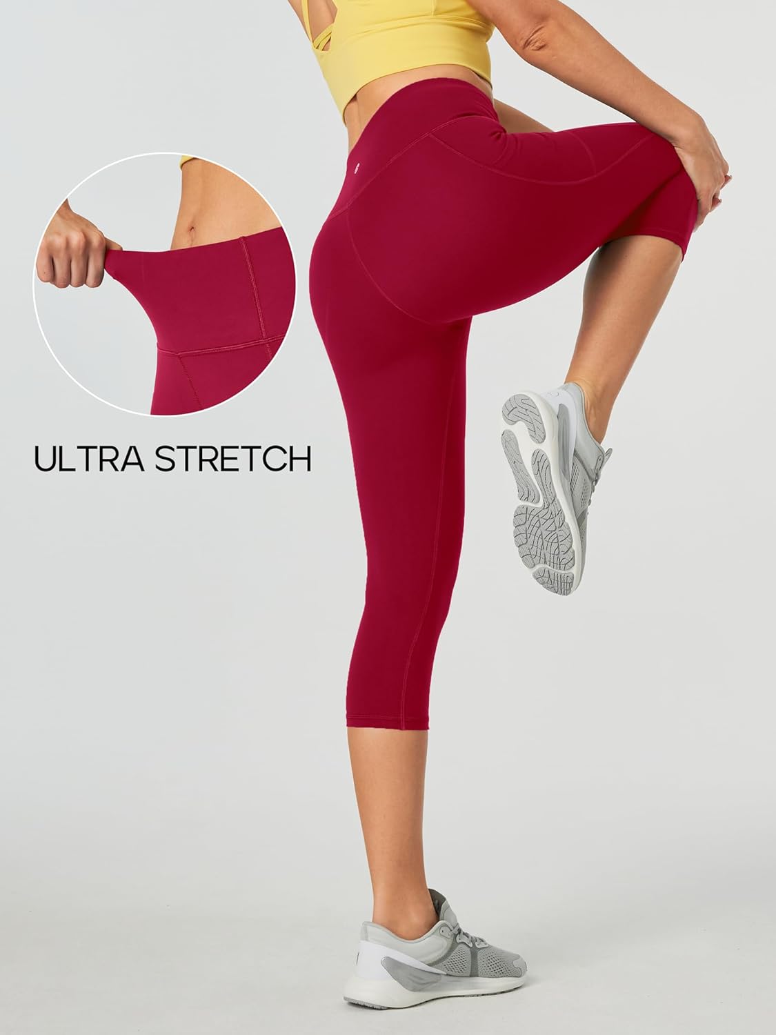 Heathyoga Capri Leggings for Women High Waisted Capri Leggings with Pockets for Women Tummy Control Yoga Pants Women