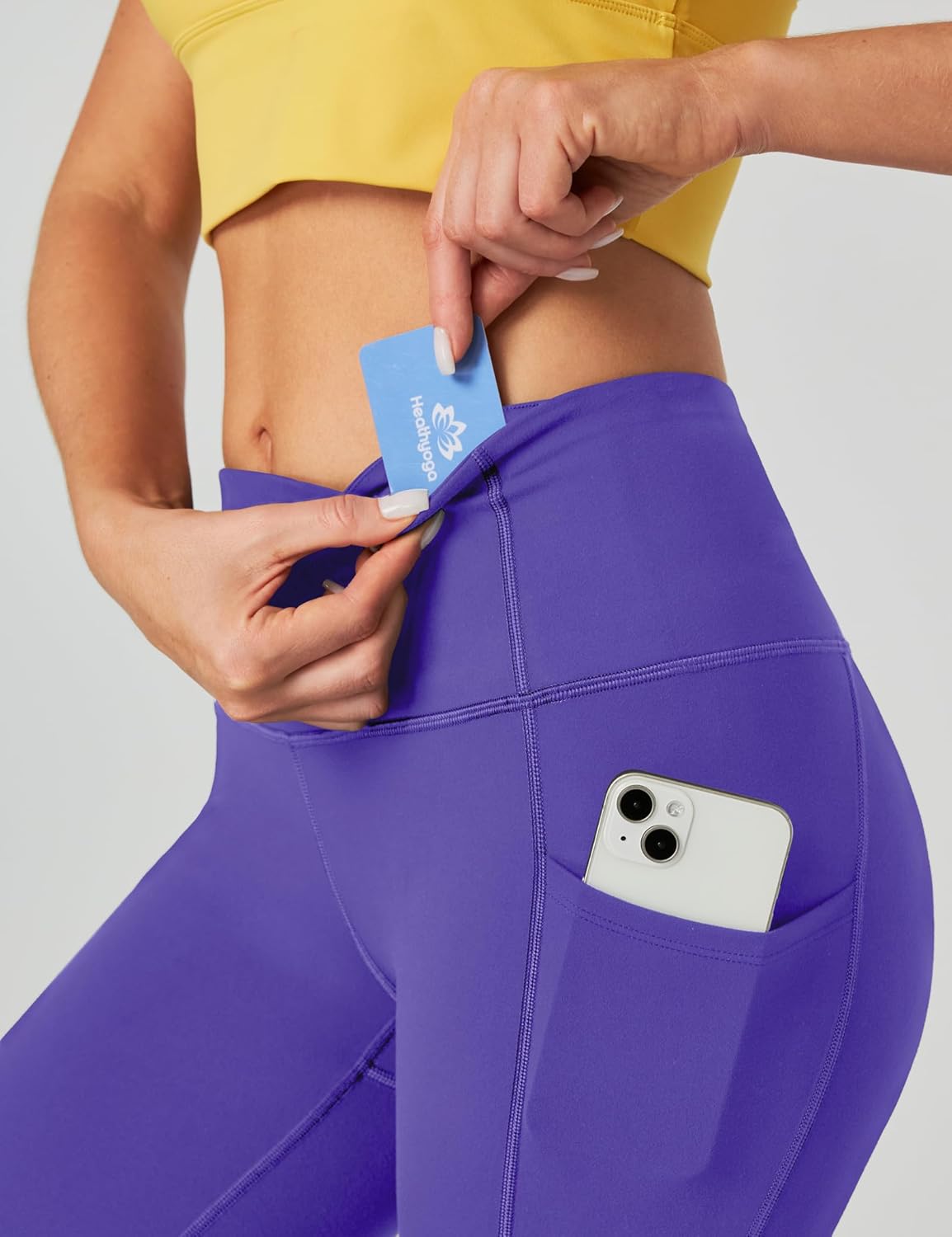 Heathyoga Capri Leggings for Women High Waisted Capri Leggings with Pockets for Women Tummy Control Yoga Pants Women