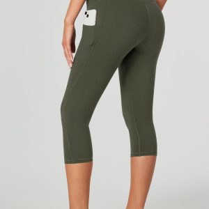 Heathyoga Capri Leggings for Women High Waisted Capri Leggings with Pockets for Women Tummy Control Yoga Pants Women