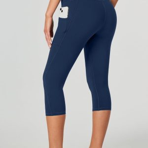 Heathyoga Capri Leggings for Women High Waisted Capri Leggings with Pockets for Women Tummy Control Yoga Pants Women