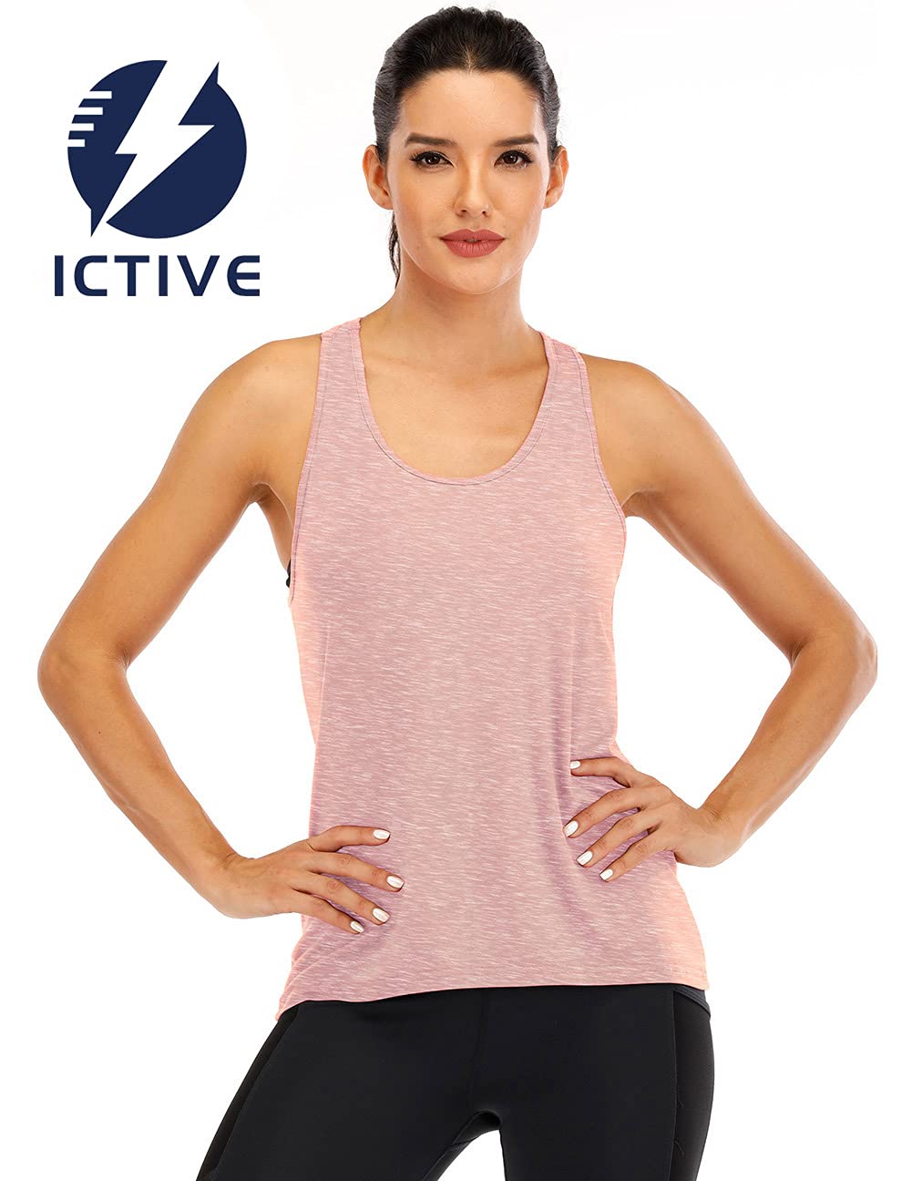 ICTIVE Womens Cross Backless Workout Tops for Women Racerback Tank Tops Open Back Running Muscle Tank Yoga Shirts