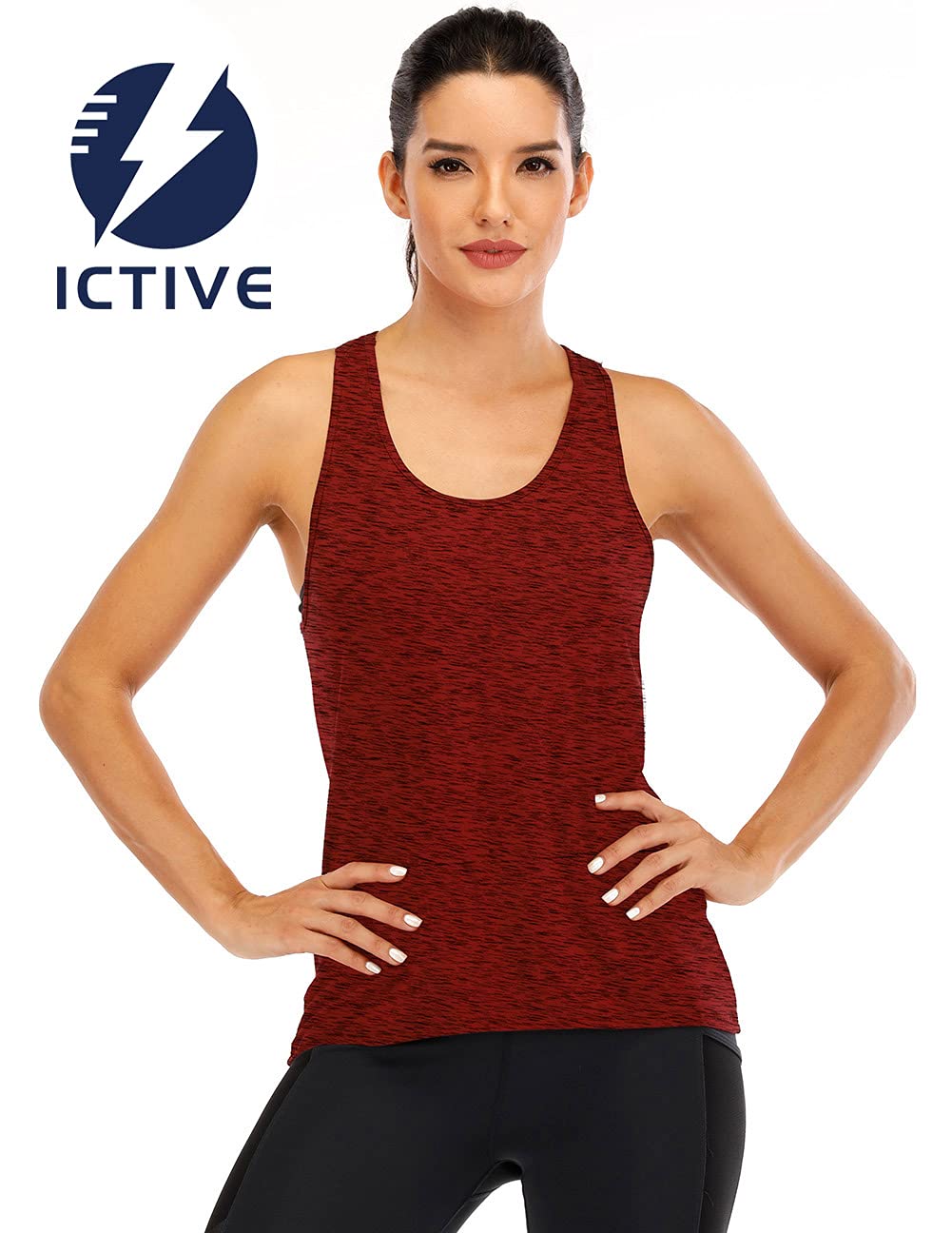 ICTIVE Womens Cross Backless Workout Tops for Women Racerback Tank Tops Open Back Running Muscle Tank Yoga Shirts