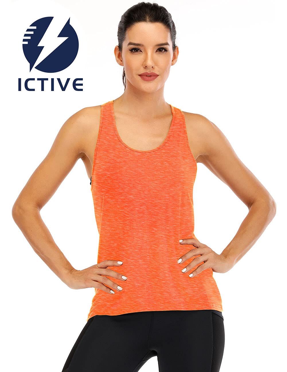 ICTIVE Womens Cross Backless Workout Tops for Women Racerback Tank Tops Open Back Running Muscle Tank Yoga Shirts