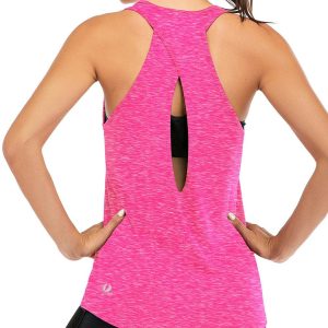 ICTIVE Womens Cross Backless Workout Tops for Women Racerback Tank Tops Open Back Running Muscle Tank Yoga Shirts