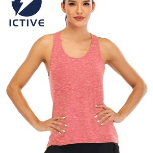 ICTIVE Womens Cross Backless Workout Tops for Women Racerback Tank Tops Open Back Running Muscle Tank Yoga Shirts