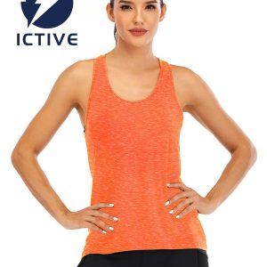 ICTIVE Womens Cross Backless Workout Tops for Women Racerback Tank Tops Open Back Running Muscle Tank Yoga Shirts
