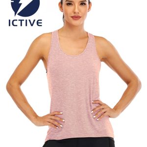 ICTIVE Womens Cross Backless Workout Tops for Women Racerback Tank Tops Open Back Running Muscle Tank Yoga Shirts