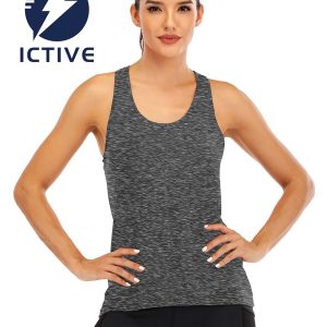 ICTIVE Womens Cross Backless Workout Tops for Women Racerback Tank Tops Open Back Running Muscle Tank Yoga Shirts