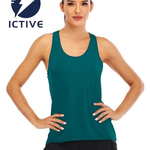 ICTIVE Womens Cross Backless Workout Tops for Women Racerback Tank Tops Open Back Running Muscle Tank Yoga Shirts