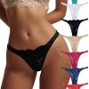Lace Thongs for Women Cotton Womens Underwear Pack Sexy Underwear T Back Stretch Womens Thongs Underwear 12 Pack