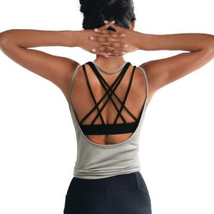 OYANUS Womens Summer Workout Tops Sexy Backless Yoga Shirts Open Back Activewear Running Sports Gym Tank Tops
