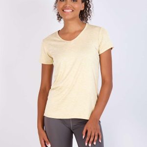 Real Essentials 5 Pack: Women's Dry Fit Short Sleeve V Neck Workout Top - Fitness Gym Athletic Yoga T-Shirt (Plus Available)