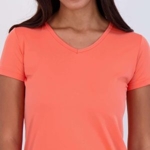 Real Essentials 5 Pack: Women's Dry Fit Short Sleeve V Neck Workout Top - Fitness Gym Athletic Yoga T-Shirt (Plus Available)